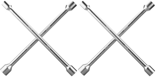 Image of CARTMAN 14 Inch Universal Heavy Duty Lug Wrench 4 Way Tire Iron Wrench (Pack of 2)