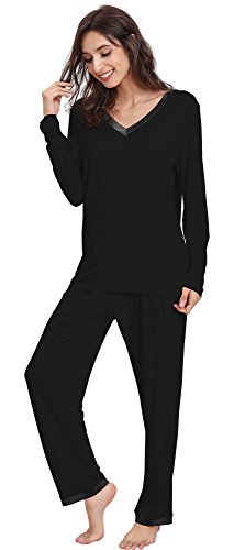 GYS Viscose from Bamboo Women's Pajama Sets Super Soft Long Sleeve Sleepwear Comfy Winter Pjs Sets S-4X