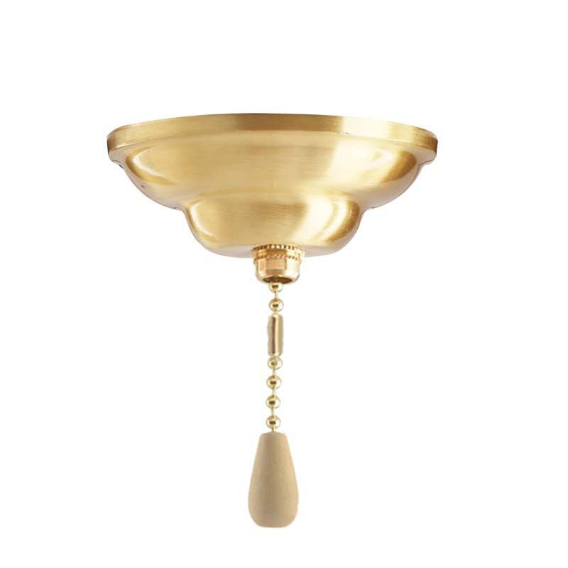 FSLiving Bathroom Lights Pull Cord and Fitting Kit φ82mm 10A 240V,Brass Antique Bathroom Light Switch with Ceiling Pendant Cord, Chain Length 200 cm for Ceiling Light Fan, Bathroom Lights