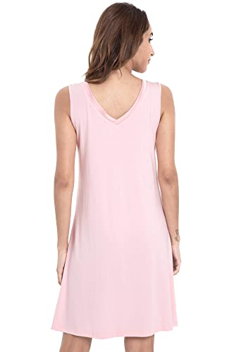 Image of GYS Cooling Bamboo Viscose Nightgowns for Women, Lightweight Sleeveless V Neck Sleep Shirt for Hot Sleepers, Soft Night dress