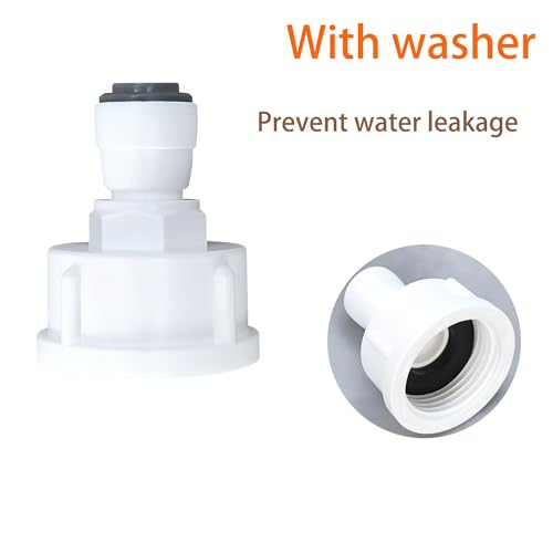 Qrity 1 Stück Wasser Schnellkupplung Adapter, 1/4 RO Wasser Gerade Rohrfitting auf 3/4 Weiblich, Doppelsiegel, Schnellanschluss für Wasserfilter