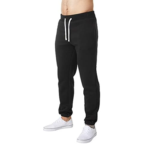 Charles Wilson Men's Cotton Blend Fleece Jogging Bottoms (L, Black (0421)) Cover