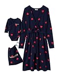 Manches longues ENVIE DE FRAISE Kit Maternité Mon Coeur Chemise de Nuit Grossesse + Body bébé + pochon Marine 38/40