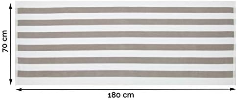 ZOLLNER Ręcznik Plażowy Duży 2 Szt. 70x180 cm w Szare Paski