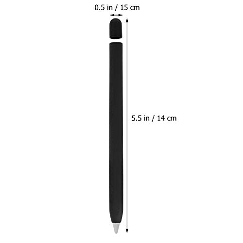 UKCOCO Touchscreen-Stifthülle Schwarz Schale Kompatibel für iPencil Generation Herbst Herbst Halter Abdeckung Hülse Nib Abdeckung Nicht- Grip Zubeh?r- Silikonform Stiftabdeckung – Bild 3