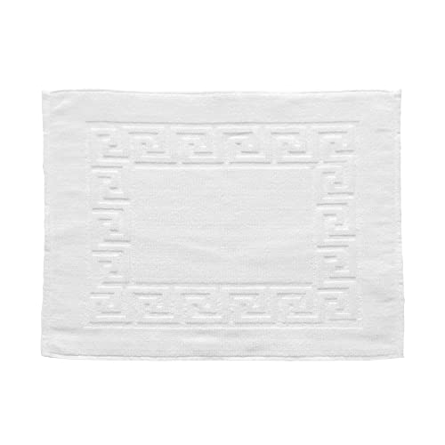 DHESTIA HOME - Alfombrín de Baño Colores Greca de Dhestia - Color Blanco, Talla 50x60 cm