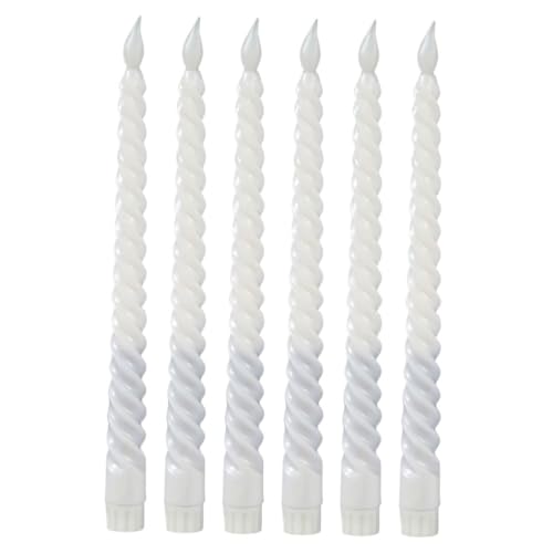 Velas de cera realista con efecto llama LED blanca para candelabros elegantes