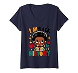 Photo Gallery donna juneteenth african kid girl boy i am black history maglietta con collo a v Photo Gallery donna juneteenth african kid girl boy i am black history maglietta con collo a v