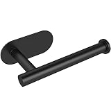 VMVN Adhesive Toilet Paper Holder Stand,Tissue Holder for Bathroom,Toilet Paper Holders Black,Stainl