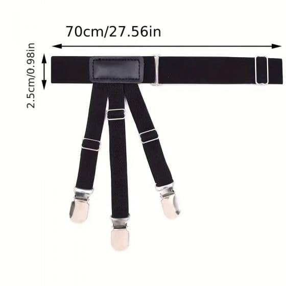 generic Mens Shirt Stays Upgrade Adjustable Elastic Garter Military Shirts Holder with Non-slip Locking Clamps, Black2