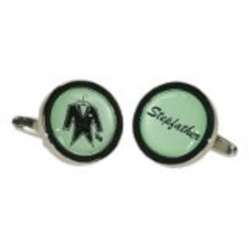 Mancuernillas redondas verdes para hombre miniatura 1