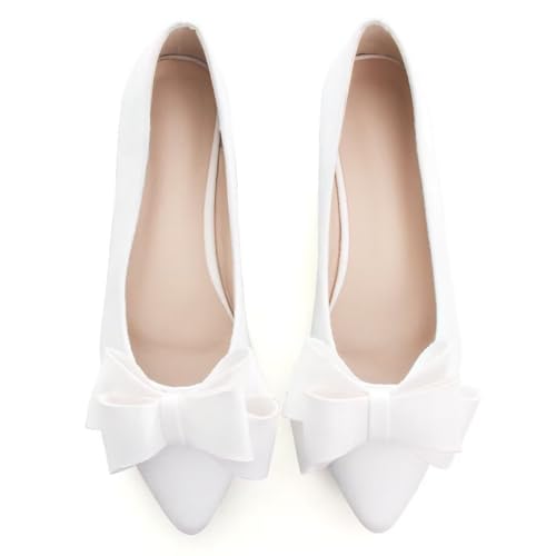 Image of TN TANGNEST Women Fashion Bowknot Flats Comfort Pointed Toe Dress Shoes
