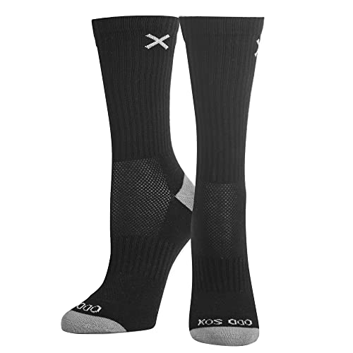Image of Odd Sox - Basix Heather Athletic Crew Socks - Knit Cotton Cushioned Breathable Arch Support - Unisex Sizing