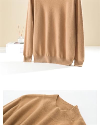 Dcvmvmn Men's Half High Collar Solid Color Sweater Cashmere Blouse Autumn/Winter Pullover2