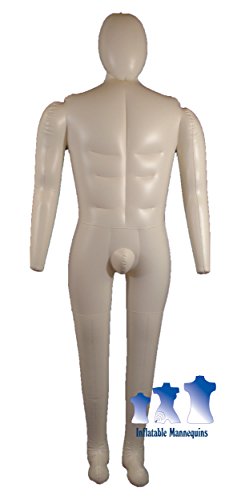 Extra-Large Inflatable Male Mannequin, Full-Size with head & arms (Ivory)