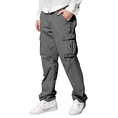 Men's Baggy Cargo Pants Elastic Waist Drawstring Parachute Pants Casual Loose Fit Joggers Hiking with Pockets4