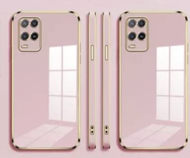 Image of Apurb Store for Oppo A54 Plating Square Gold Frame Phone Case Luxury Soft Silicone Back Cover (for Oppo A54, Pink)