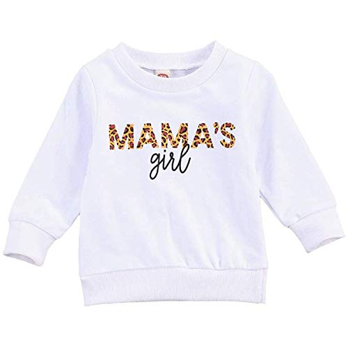 Toddler Baby Boy Girl Crewneck Sweatshirt Top Newborn Love You More Shirt Pullover Long Sleeve Baby Valentine 's Day Clothes (White Mama's Girl, 0-6 Months)