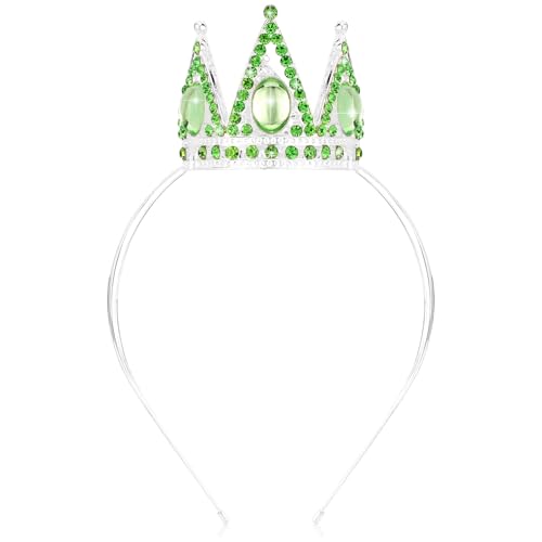 Velscrun Green Crystal Tiara Headband Crowns for Women Princess Girls Tiaras Halloween Queen Crown Princess Quinceanera Headpieces for Birthday Prom Bride Wedding Pageant Party Hair Band