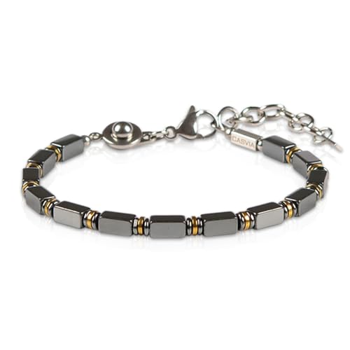 Pulsera Hematite para Hombre Ajustable de Acero Inoxidable miniatura 1