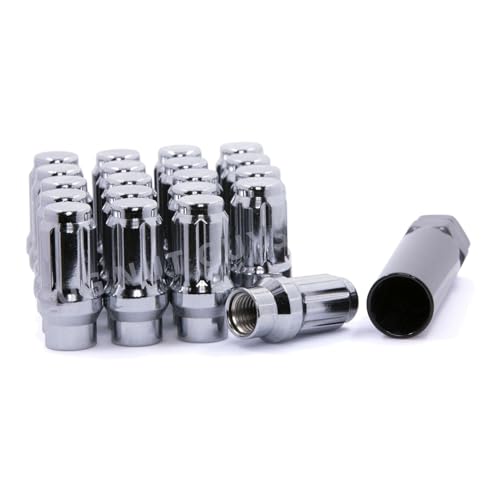 XIOUMAAN 20 Spline Lug Nuts Et Tuner Style 7 Chrome Bulge