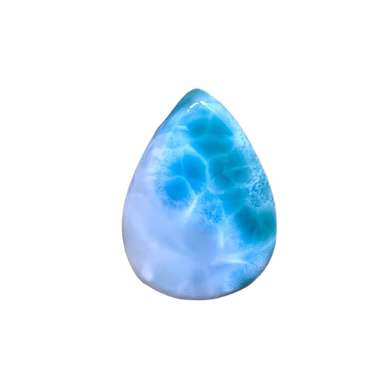 Larimar cabochon poire pour réparer un pendentif ou concevoir une bague sur mesure