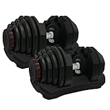 Gorilla Gadgets Home Office Gym 15 Weight Adjustable Dumbbell Pair Workout Set for Women and Men...