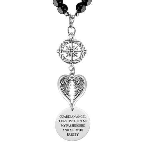 Guardian Angel for Car, Please Protect Me and My Passengers - Rear View Mirror Charm, New Driver Gift, Safe Travels Driving Gift, Car Decor, Protection Charm