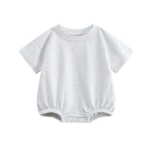 Bafeicao Baby Boy Girl Bubble Romper Organic Cotton Infant Summer Oversized Toddler T-Shirt Bodysuit Short Sleeve