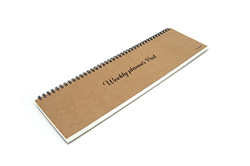 FUN DESIGN FAIR Weekly Planner - Wirebound Undated Weekly Planner, Weekly Daily Scheduler Keyboard Paper (Kraft)