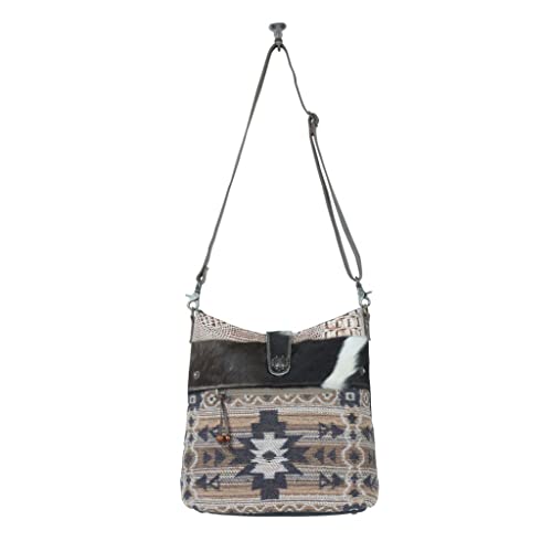 Image of Myra Bag Aztec Purse for Women - Canvas Bag with Real Leather Detailing, Boho Handbags for Women, Cute Western Purse