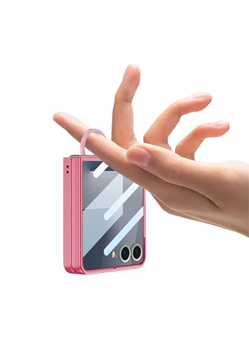 Image of Kapa Ultra Thin PC + D Ring Back Case for Samsung Galaxy Flip7 / Z Flip 7 |with [Inbuilt Glass] Shockproof Slim Hard Protective Cover (Red)