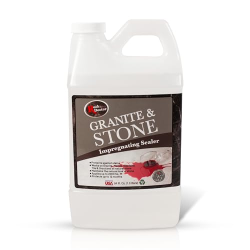 Rock Doctor Granite & Stone Impregnating Sealer – 64 oz | Stain Protection for Granite, Marble, Quartzite, Tile, Grout & Natural Stone | Covers 2000 Sq Ft | Indoor/Outdoor Use | Made in USA (1)