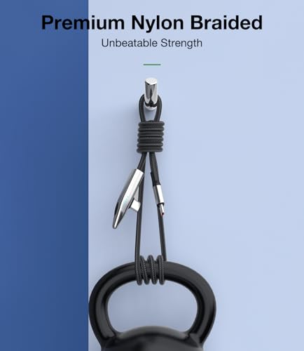 240W USB C Cable, Right Angle USB C to USB C Fast Charging Cable with Unique Aircraft Shape, Round Nylon Braided Type C Cable, C to C Charging Cords for iPhone 16 15 Series/Samsung/Laptop, 6FT