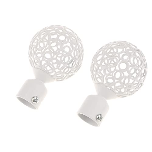 Sharplace Paire Embout de Tringle à Rideau Métal Décor pour Maison Hôtel Magasin 22mm - Type 1 - Blanc