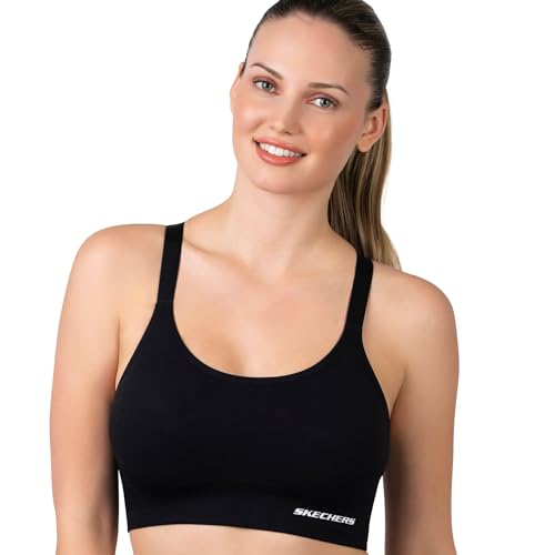 Skechers 3 Pack Womens Sports Bra, Sostén Deportivo, Racerback Keyhole, Athletic Yoga Multipack2