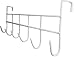 Over The Door Hook, Organizer Rack, Hanging for Coats, Hats, Robes, Towels, 6-Hooks, Vinyl Coated White.