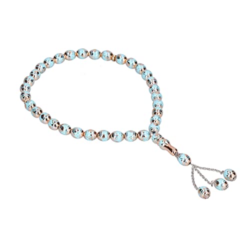Chapelet musulman, perles de prière musulmanes accrocheur résine de qualité supérieure de couleur vive pour la maison pour l'extérieur(Lac bleu) Cover