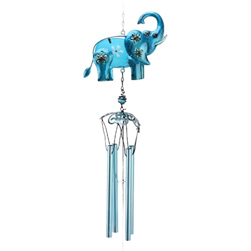 Wind Chime Campanelli Eolici Commemorativi Sospesi con Elefante Blu Allaperto con Gancio a S da Giardino per Decorazioni per la Casa