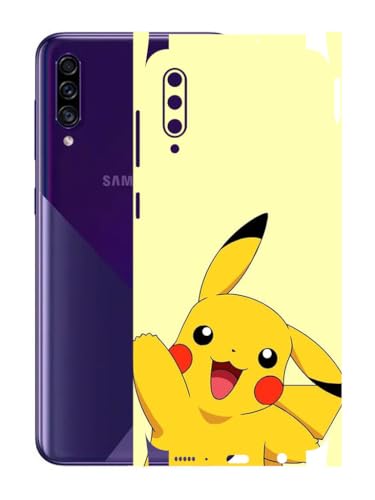 Image of AtOdds - Samsung Galaxy A30s Mobile Back Skin Sticker - Lamination - Rear Screen Guard Protector Film Wrap (Coverage - Back+Camera+Sides) (Design - Pika)