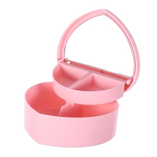 Coffret décoratif compact en forme de cœur rose pour coiffeuse - 2