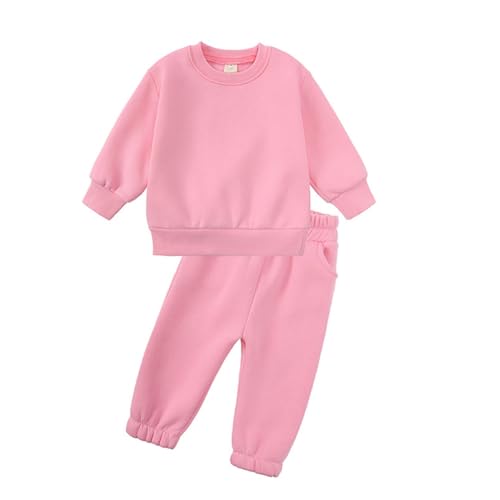 Valcatch Kids Girl Pants Sets Plain Sweatsuit Child Long Sleeve Outfits Set Tracksuit Tops + Sweatpants 2 Pcs Clothing Sets