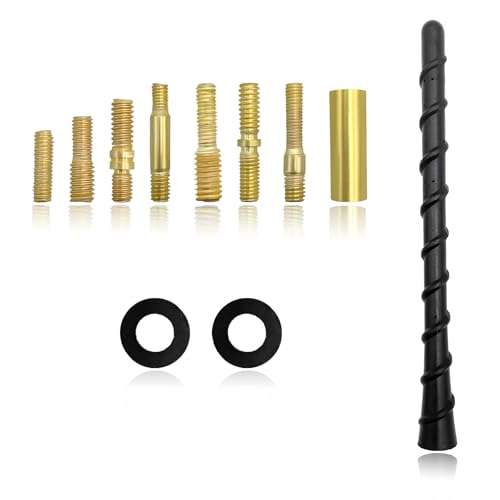 Sylvil Car Spiral Antenna, Flexible 7 Inches PVC Radio Antenna Toppers with Screw, Waterproof Antenna Mast Replacement for Cars Trucks SUVs, Universal Exterior Car Accessories