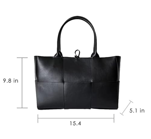 Bolso Tote Grande de Cuero Trenzado para Mujer miniatura 4