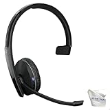 Global Teck Bundle EPOS - Sennheiser 230 Mono Bluetooth Headset with USB Dongle BTD 800, UC, Teams Certified, Connects to Deskphone, PC/Mac, Smartphone and GTW Microfiber