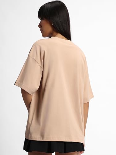 Image of Bewakoof Women's Cotton Oversized Fit Half Sleeve Round Neck T-Shirt | Casual wear | Streetwear | Oversized Tshirt for Woman Cotton| Baggy