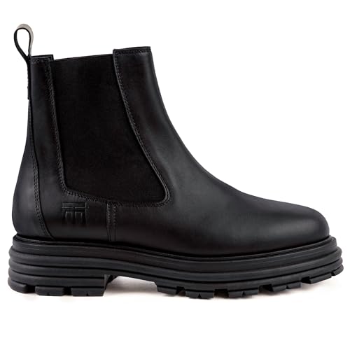 Brooklyn | 100% Made in Italy Chelsea Boots for Women, Black Italian Leather - Chunky, Non Slip Platform Sole and Lug Heel - Ankle Booties for Ladies - Ideal for Fall and Winter4