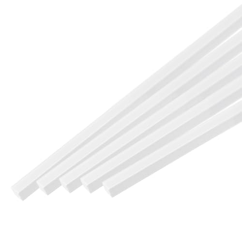 QUARKZMAN - QUARKZMAN 5Pcs Barre Carrée en Plastique Abs, 1,5x1,5x500mm, Tige Solide en Plastique Abs, Kit de Barres en Plastique Blanches pour la Fabrication de Modèles Architecturaux DIY - -5%
