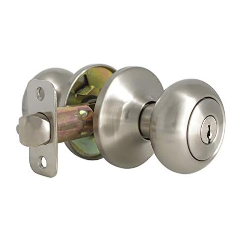 Knobonly Paquete de 4 pomos de puerta de entrada de níquel cepillado Cover