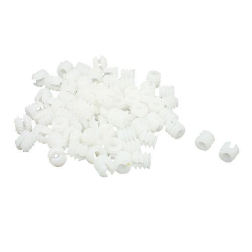 uxcell 70 Pcs Furniture Connector Fittings White Hard Plastic Pre-inserted Nut